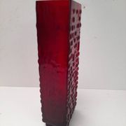 Brutalist glass vase by Emil Funcke for Gral Glass