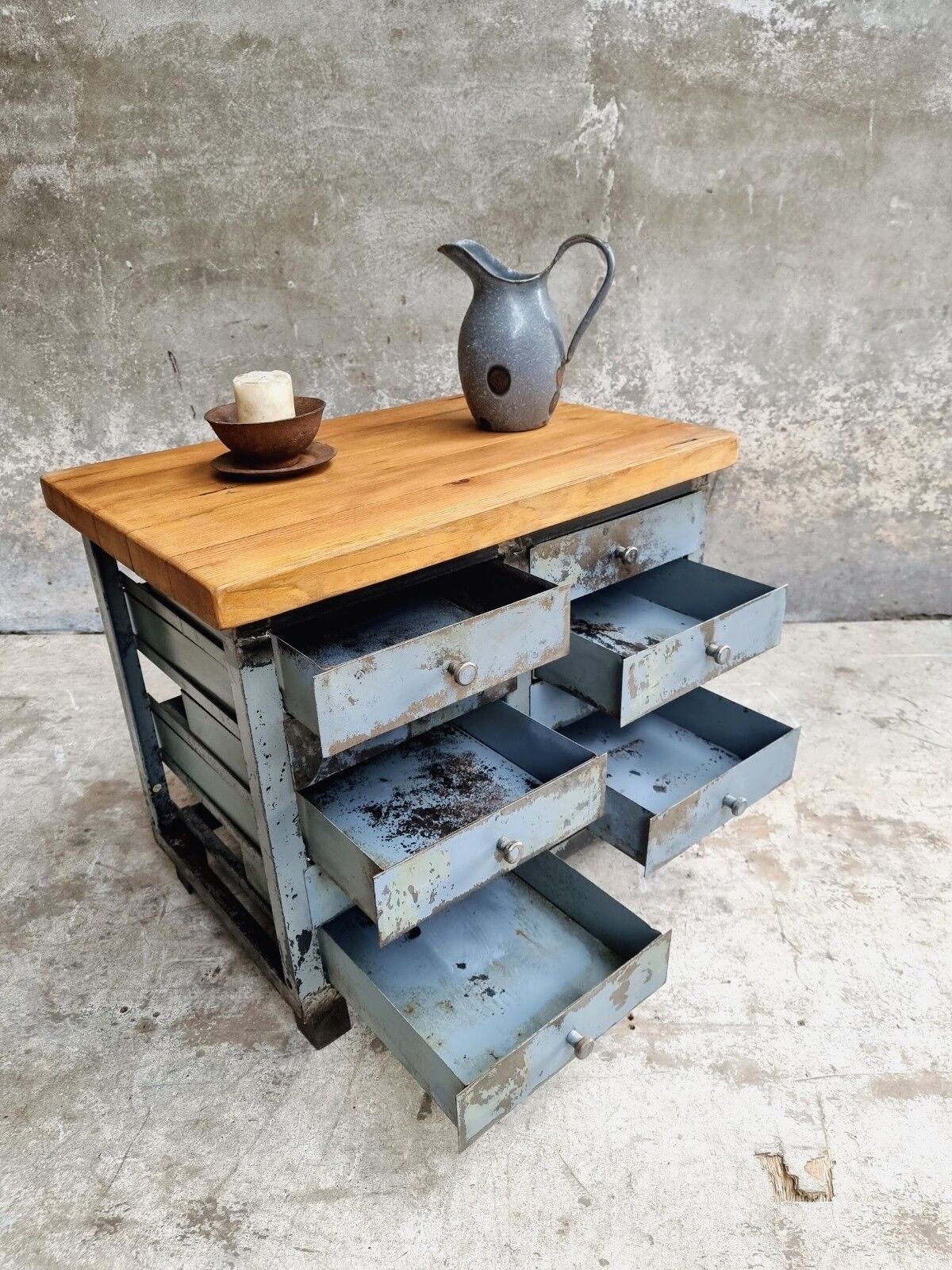 Industrial chest of drawers steel TV sideboard