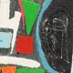 Abstract Owl Painting on Canvas – Contemporary Art – 55 cm