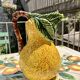 Pitcher in the shape of fruit, pear, slip