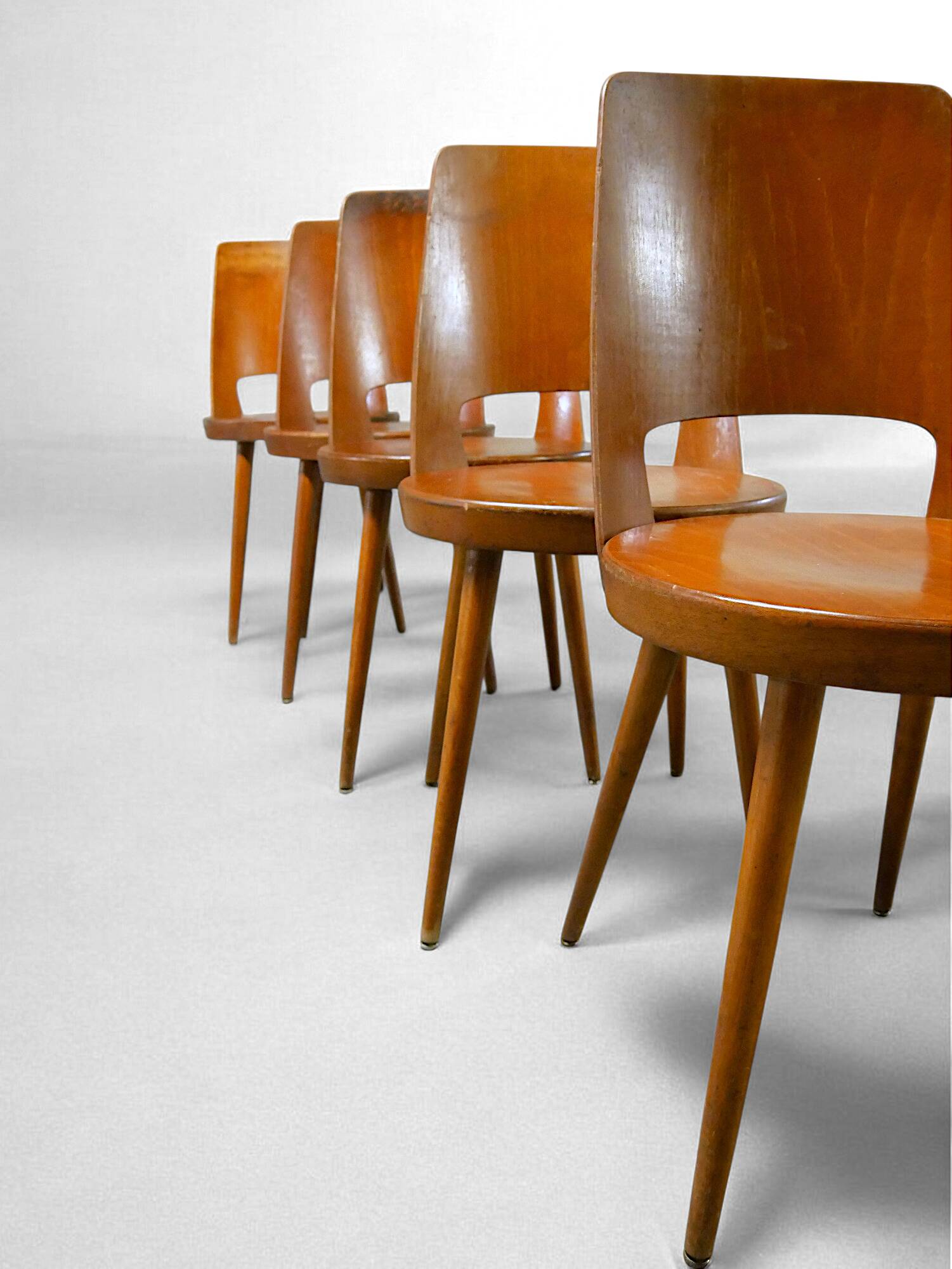 5 chaises Baumann Mondor, 1950-1960