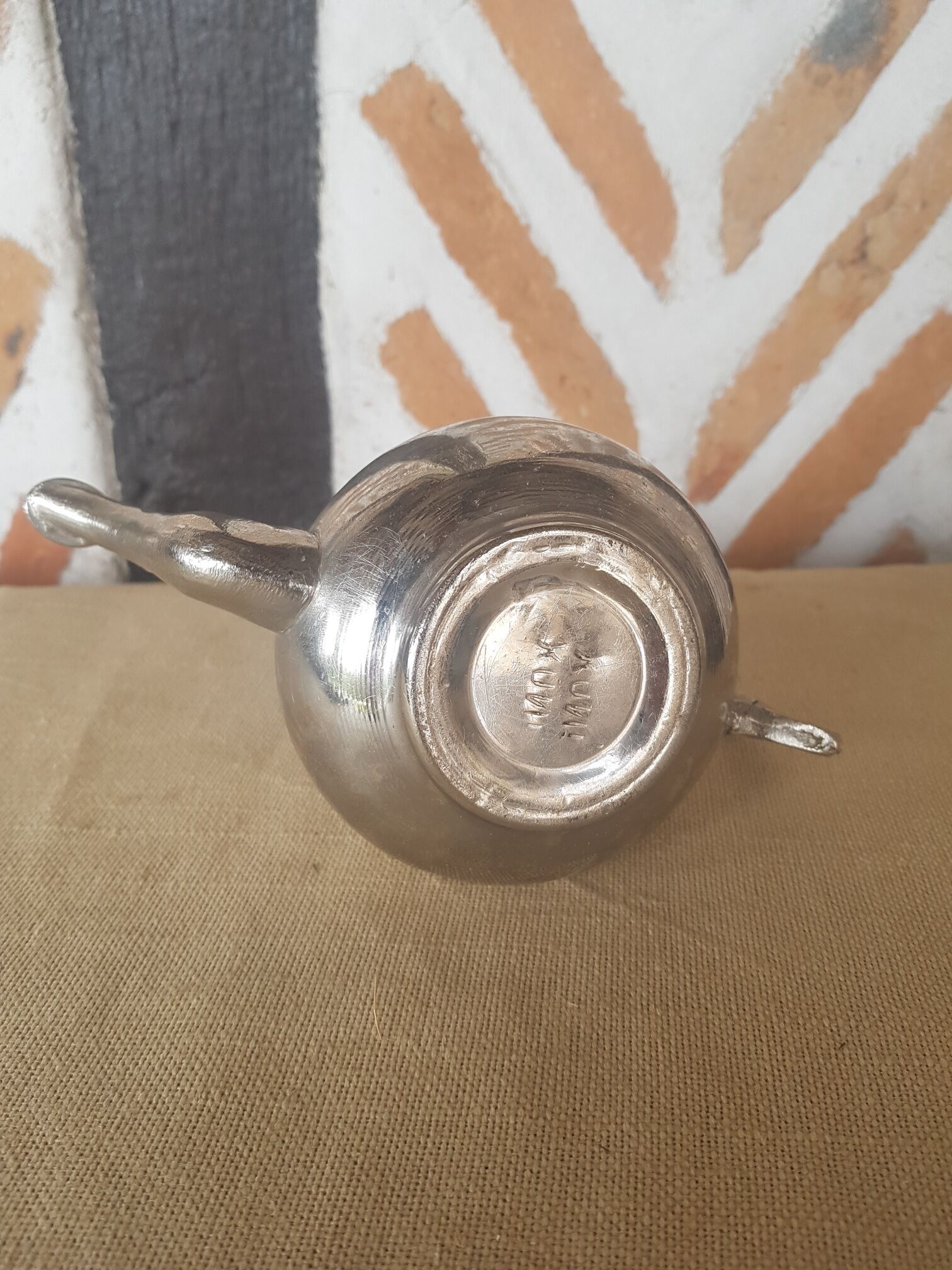 Oriental teapot silver metal