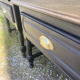 2 tables de chevet bois et noir