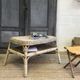 Table basse en osier à doubles plateaux