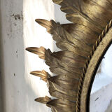 Golden mirror ancient flowery sun