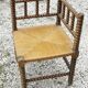 Fauteuil d'angle paillé bois tourné