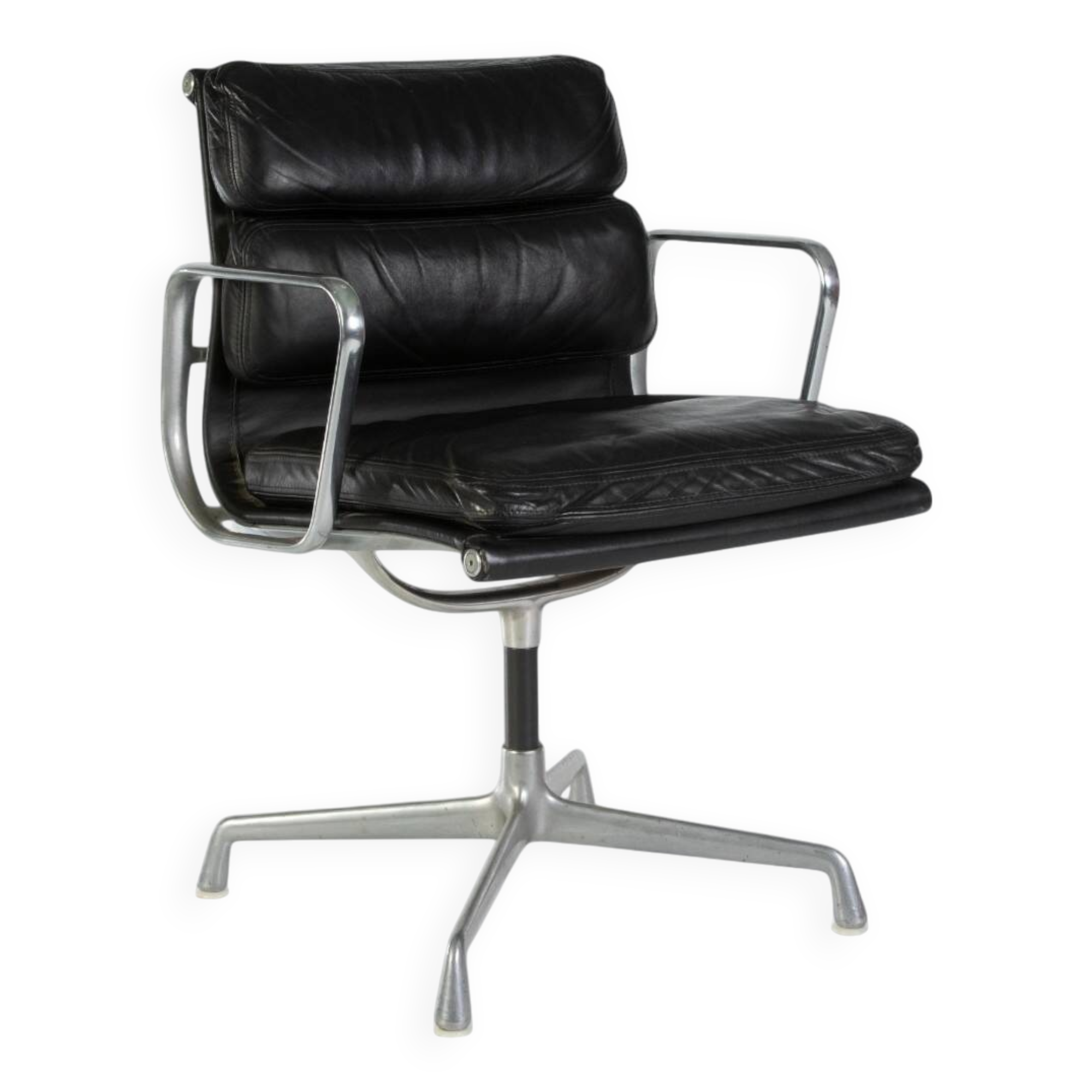 Black Herman Miller Original Eames EA408S ‘Soft Pad’ Desk Aluminium Chair