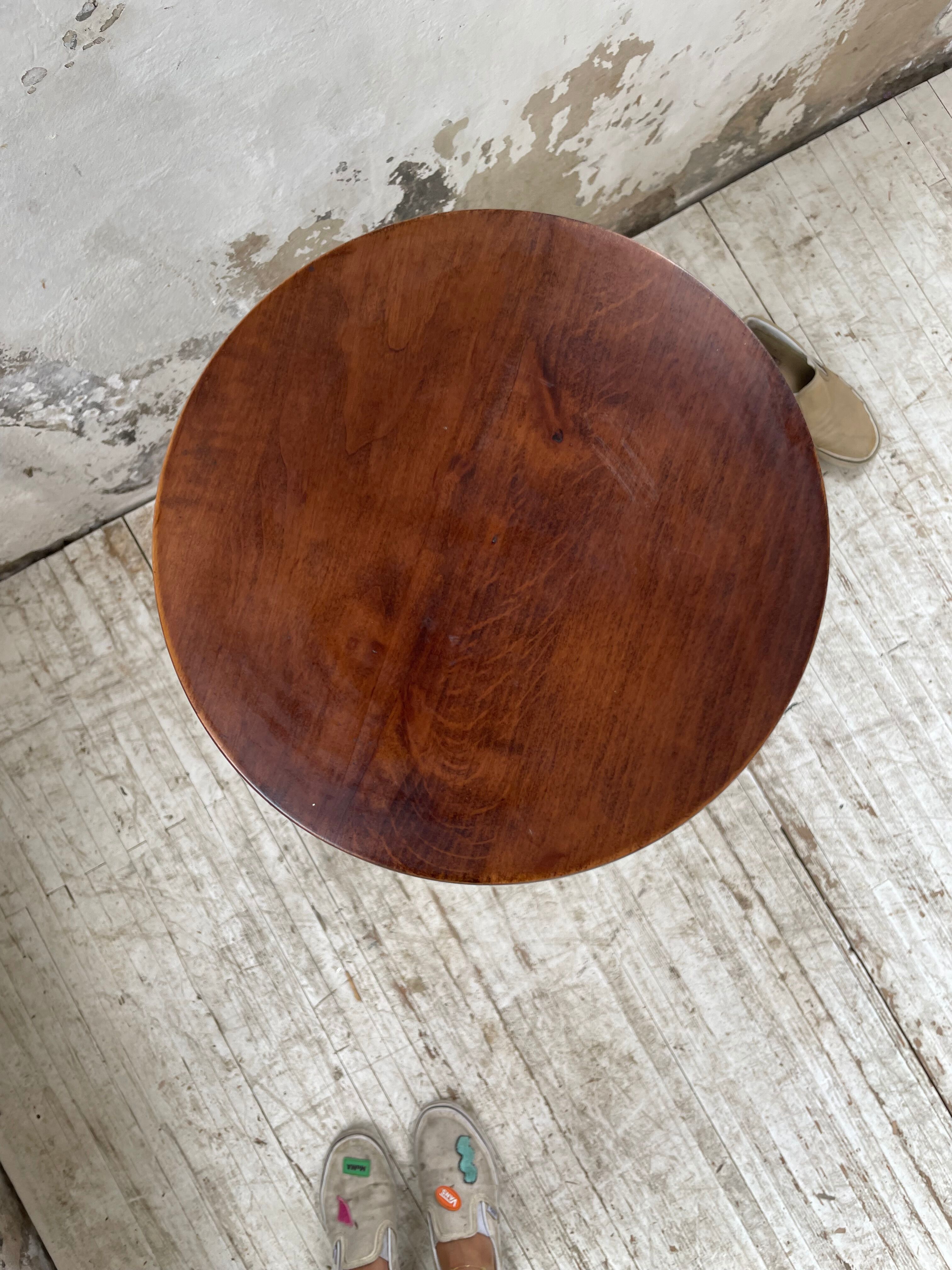 Side table walnut base turned wood