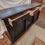Black patinated chest of drawers