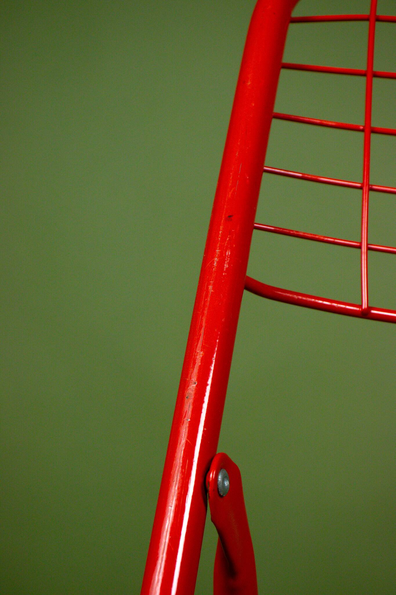 Red metal chair Ted Net Ikea vintage by Niels Gammelgaard