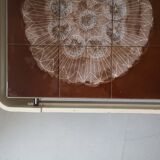 Coffee table in wood and ceramic, design 1970