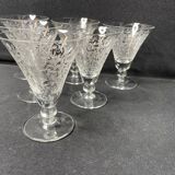 6 engraved light crystal glasses