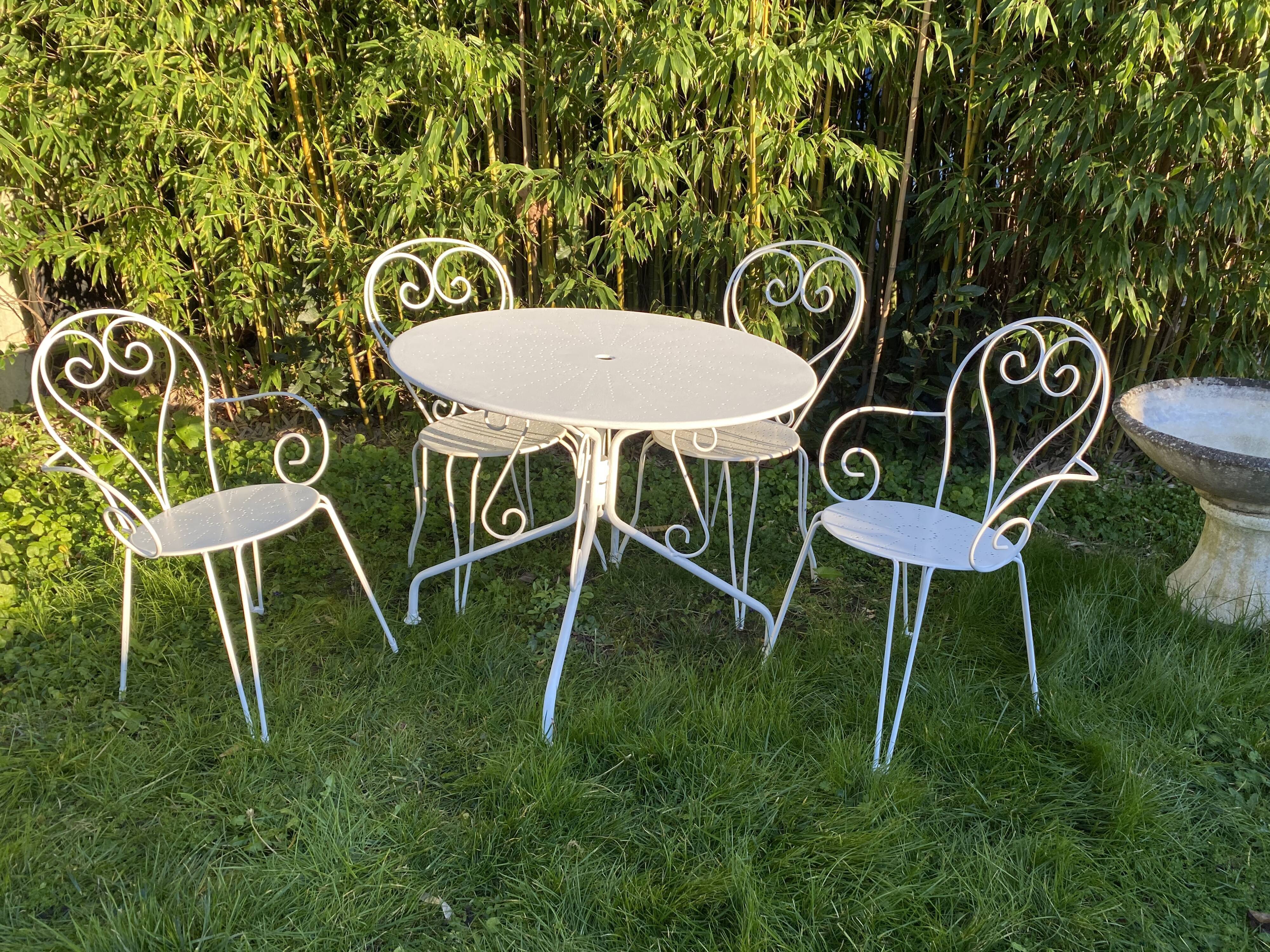 Wrought iron garden furniture
