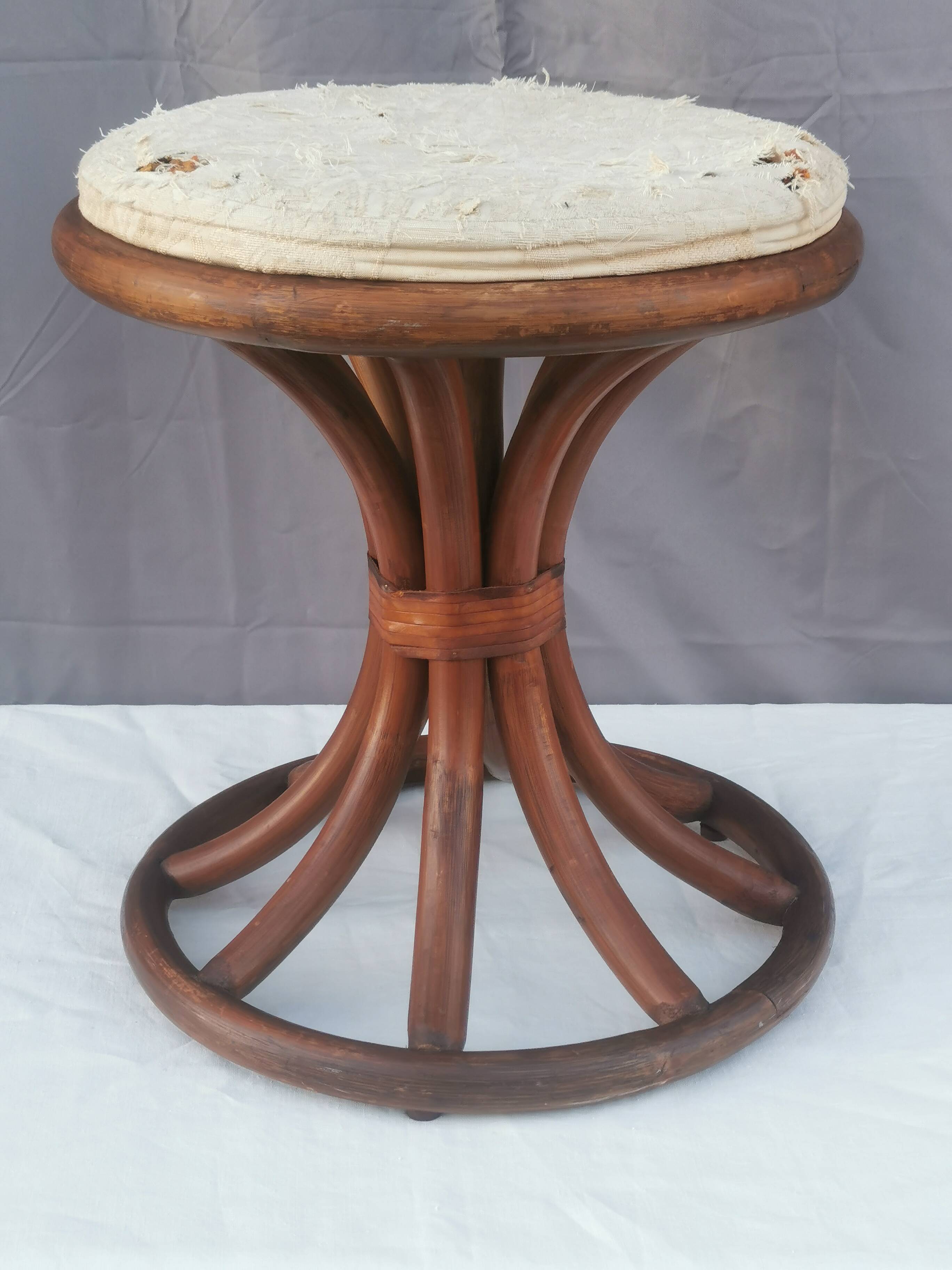 Bamboo and rattan stool “tam tam style”