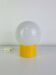 Lampe boule Space Age, opaline et socle jaune, années 60
