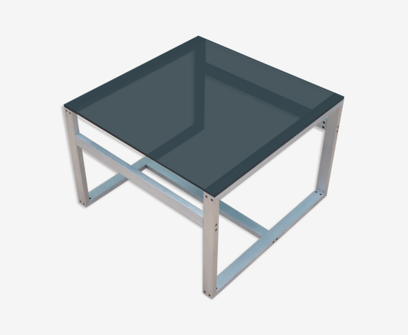 Table basse en verre, design danois, années 1970, fabriquée au Danemark