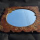Polychrome pyrogravé mirror 76 x 63 cm