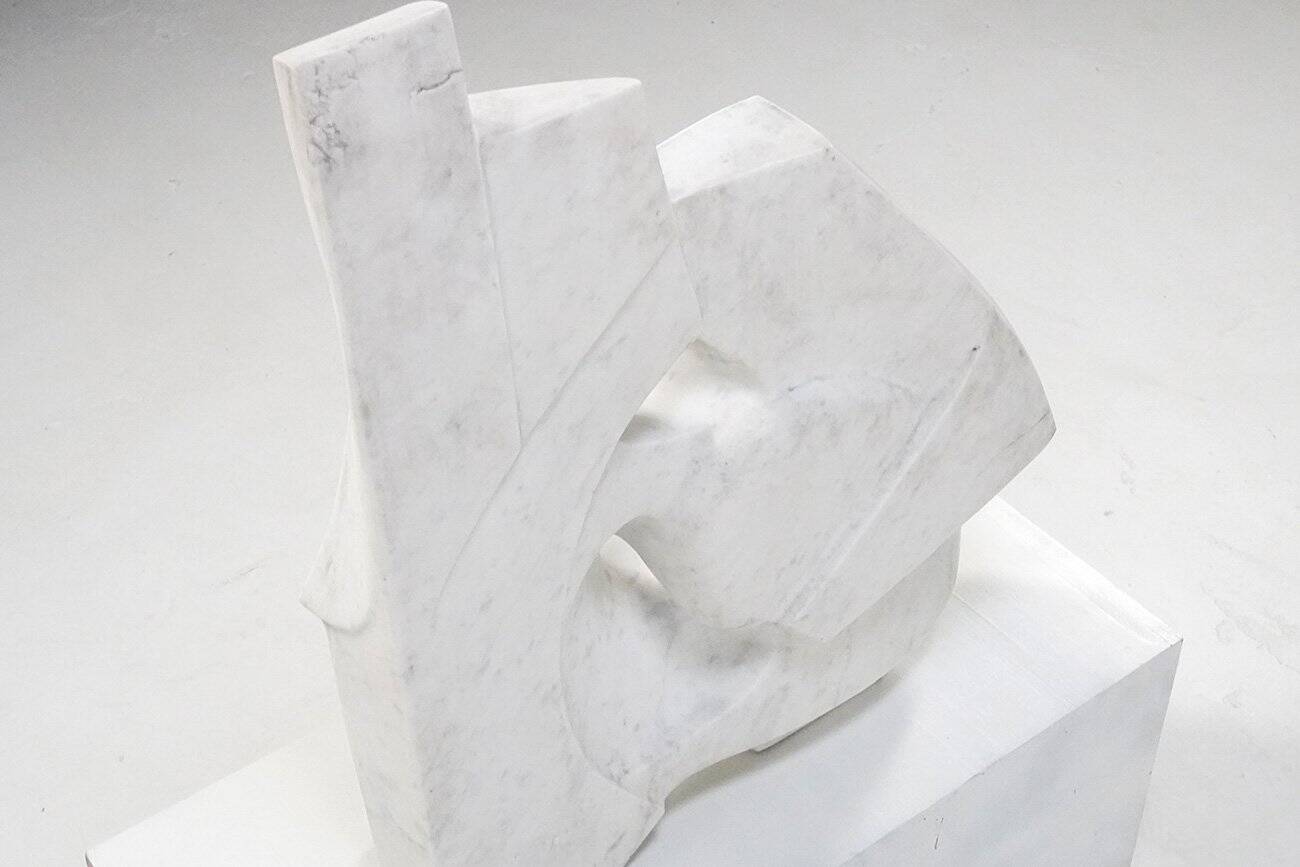 French Artist, Large Abstract Organic Sculpture, 1970s, Marble