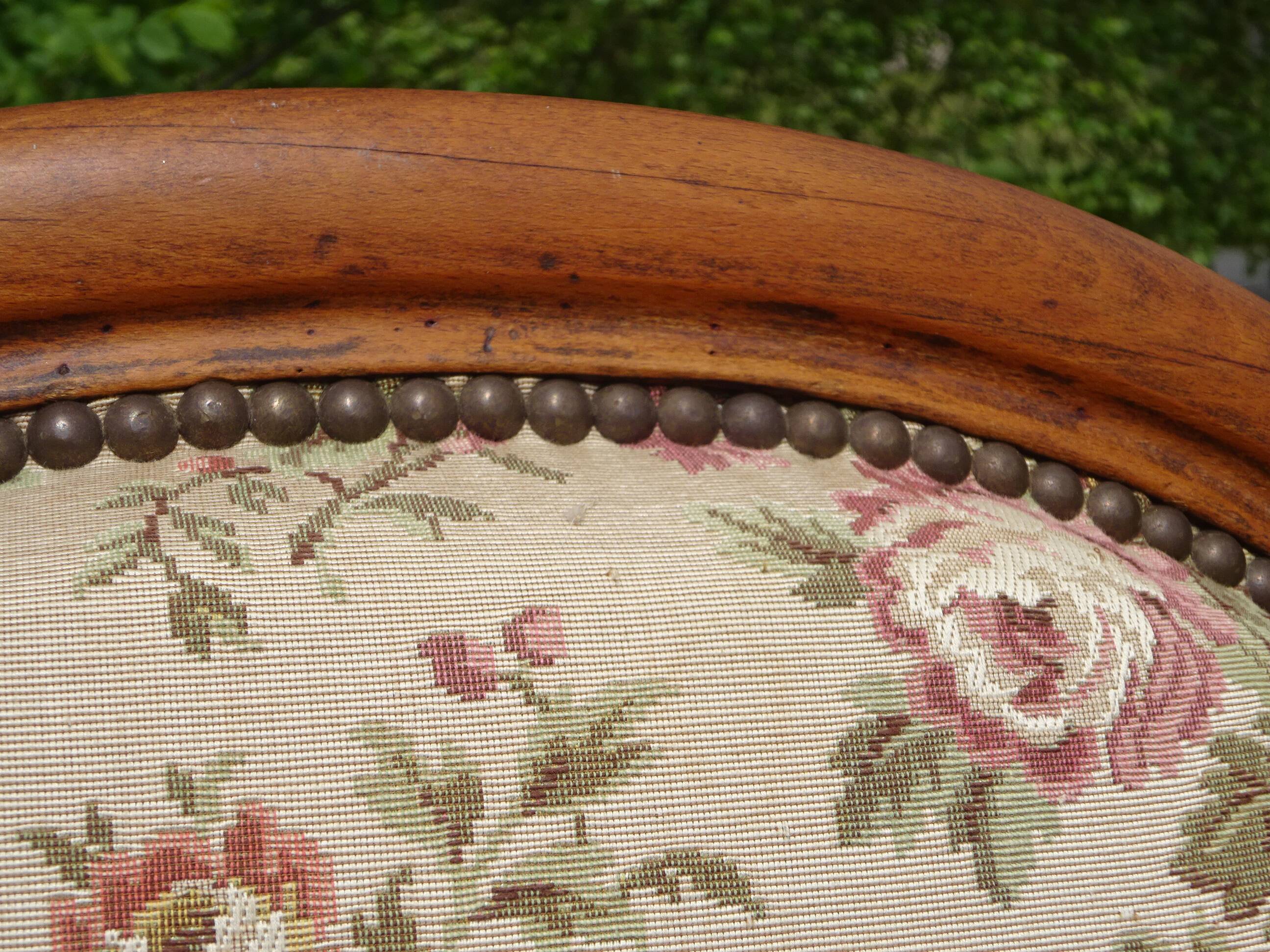 Antique Voltaire armchair with 4-position reclining backrest