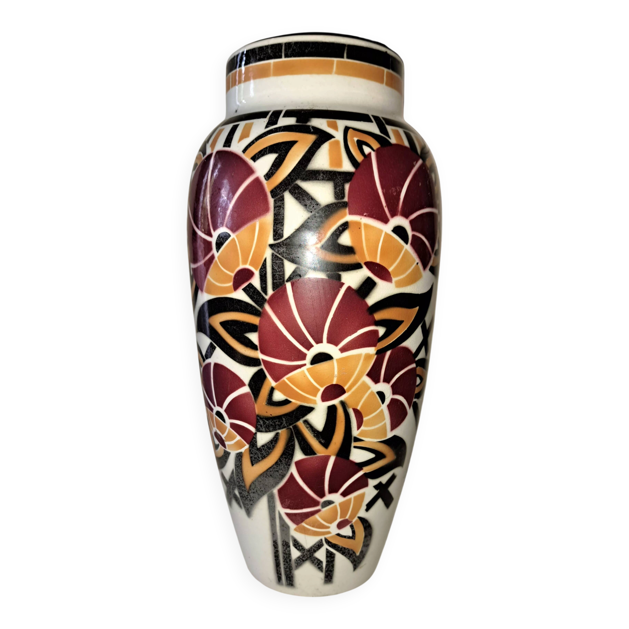Glazed ceramic vase. Lunéville.