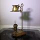 Brass and wood hot water bottle lamp 1970