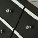 Pair Chest of Drawers in Ebonized Wood with Aluminium Accents 1980s