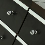 Pair Chest of Drawers in Ebonized Wood with Aluminium Accents 1980s