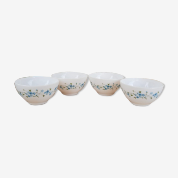 Set of 4 bowls arcopal myosotis opaline