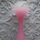 Pink opaline soliflore vase with white opalescent foot