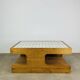 Brutalist coffee table made of solid wood from the 1970s.