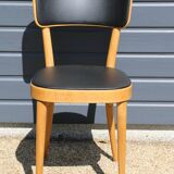 3 chaises baumann dos large skaï noir