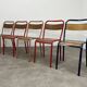5 industrial style metal chairs, vintage
