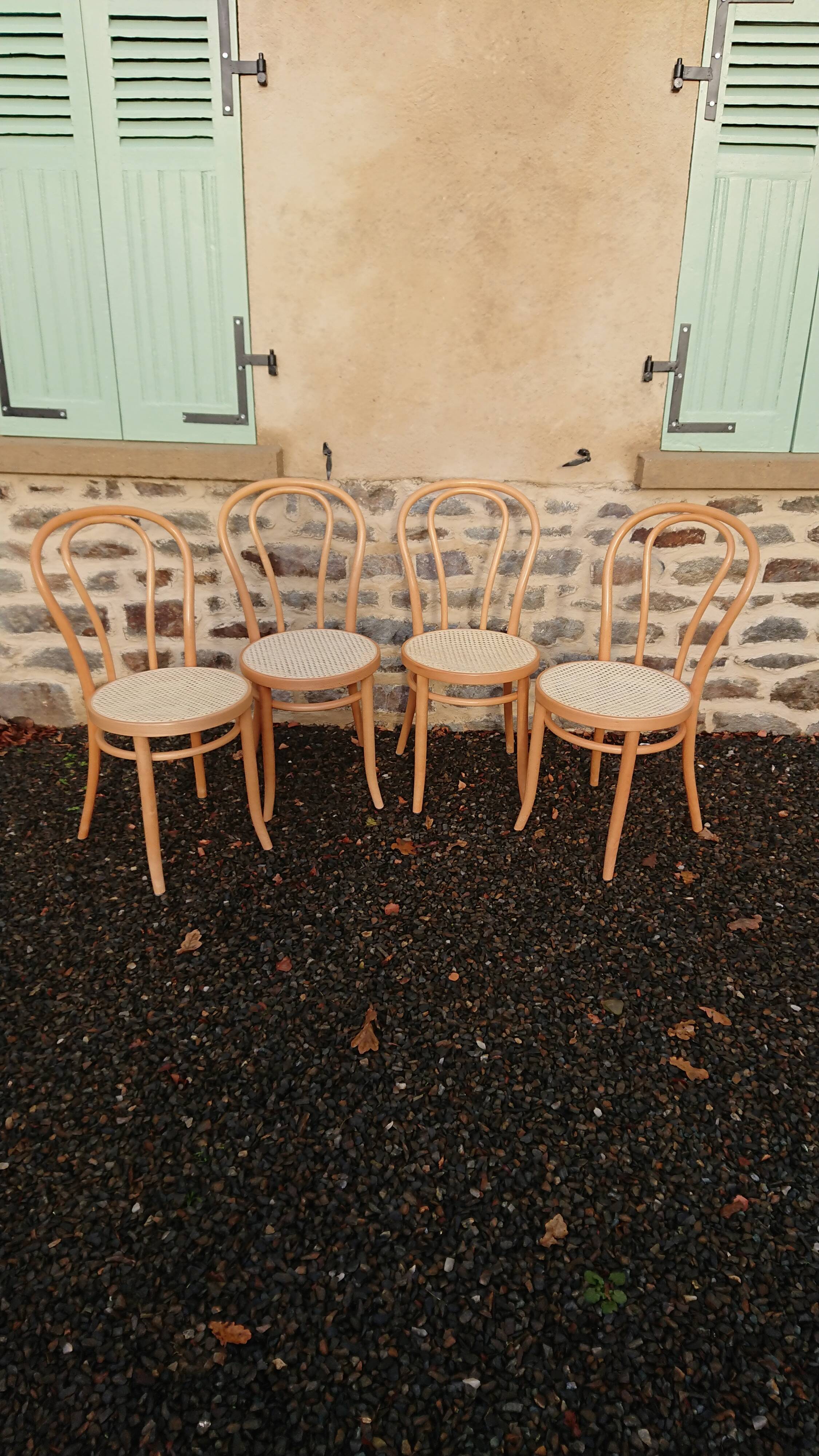 4 bistro chairs beech light