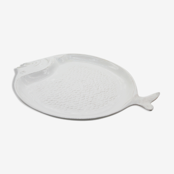 Large dish white ceramic fish