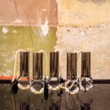Ceiling lamp in steel and plexiglas Italy 70s
