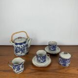 Vintage tea set for 2 people with flower pattern