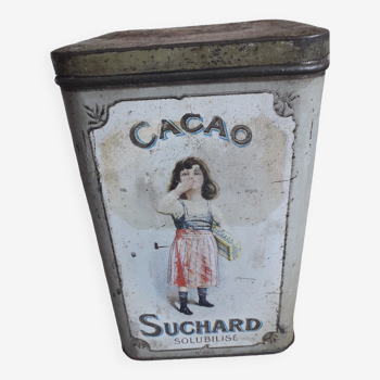 Boîte ancienne métallique publicitaire cacao Suchard des années 30