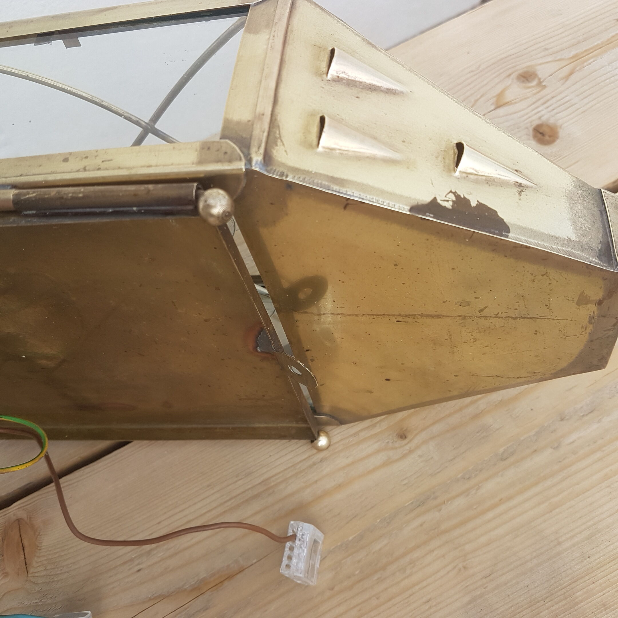 Brass exterior wall sconces, 50s-60s