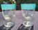 2 bohemian fine green enameled glasses