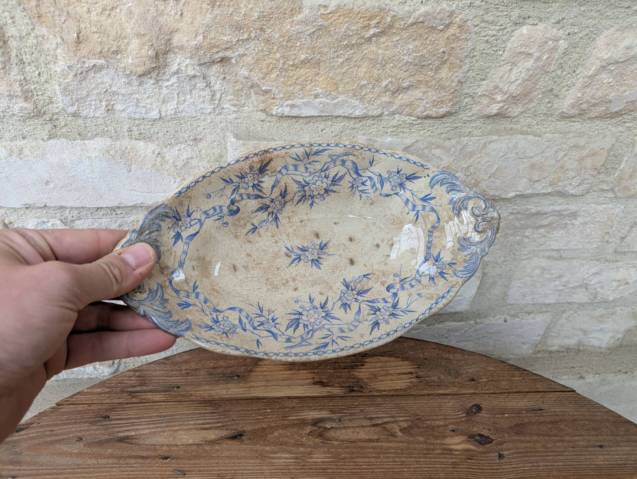 Antique U&C ceramic thorn bowl