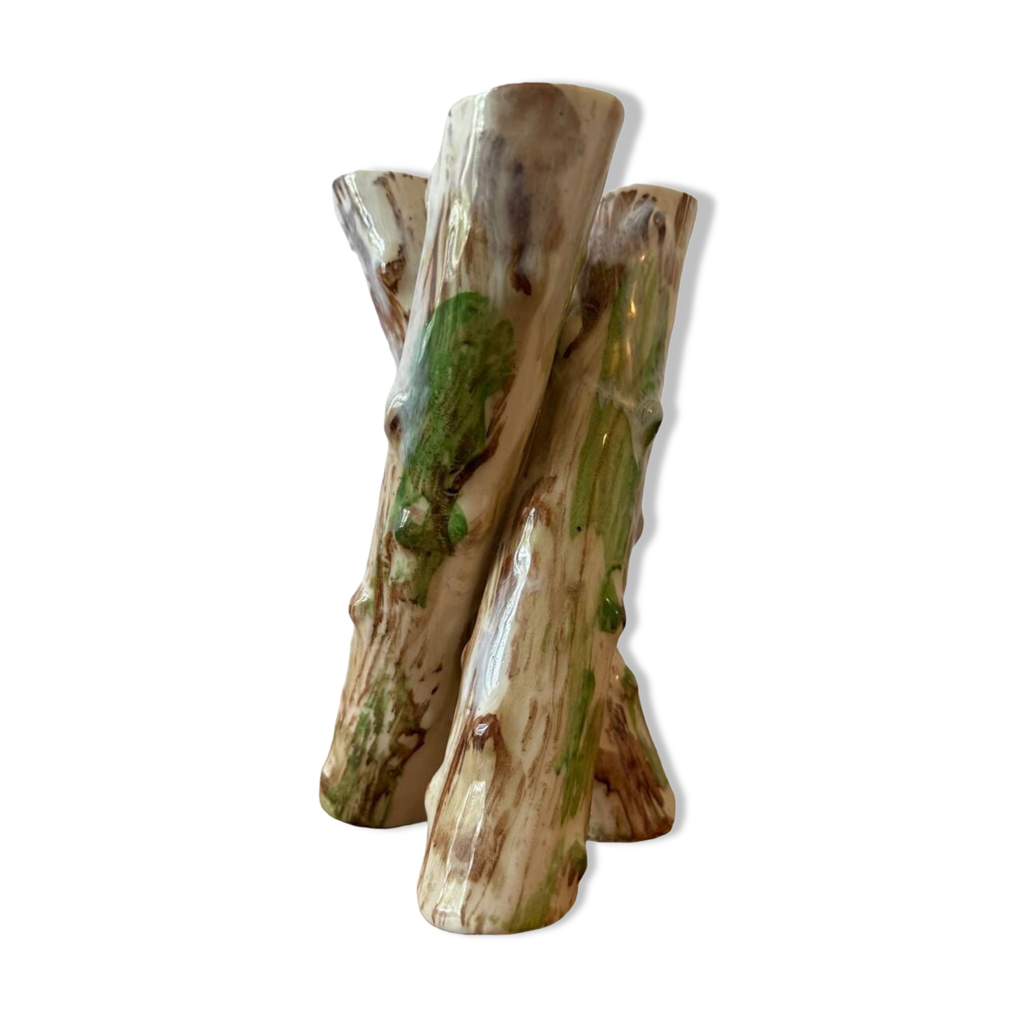 Majolica tripod vase early 20th