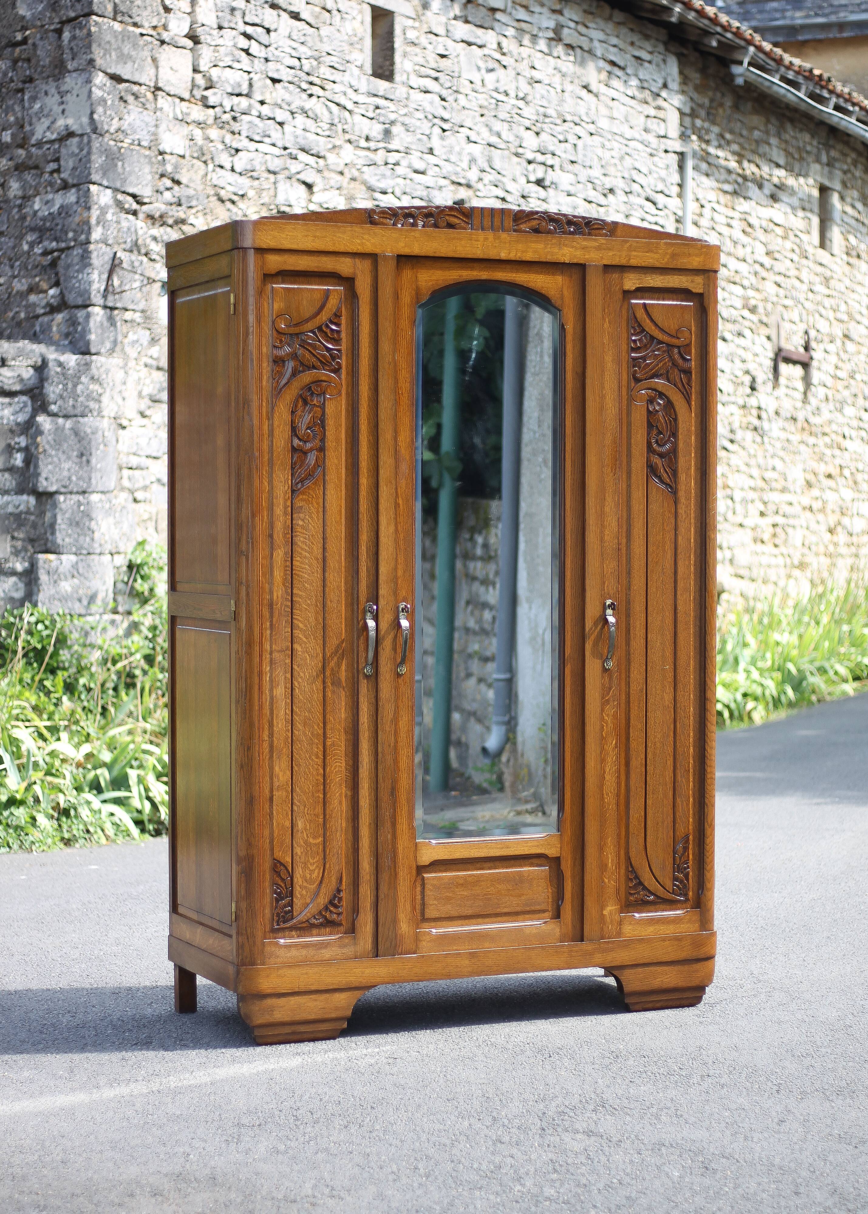 Art deco cabinet, wooden cabinet, vintage storage unit