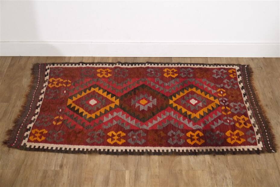Vintage Maimana rug, handmade, Afghanistan mid century