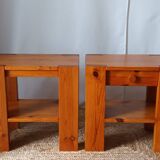 Pair of vintage pine bedside tables