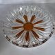 Vintage cut crystal pocket bowl with amber centre – 1960s/70s