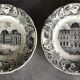 Set of 6 antique choisy-le-roi earthenware plates with grisaille decoration