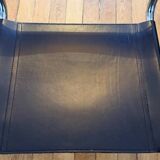 Vintage MG5 armchair in black leather and chrome metal by Matteo Grassi