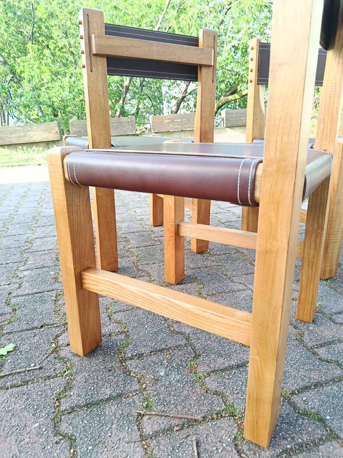 4 brutalist chairs by Pierre Chapo