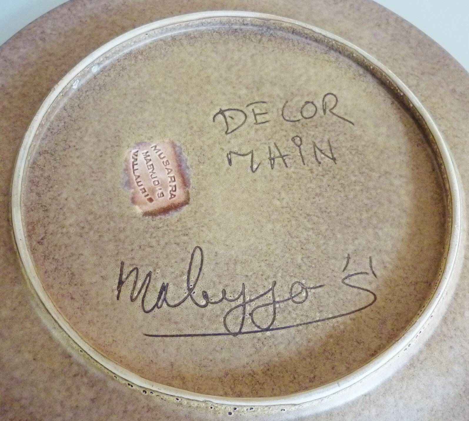 Mabyjo's Musarra Vallauris, decorative glazed ceramic dish, 1960s