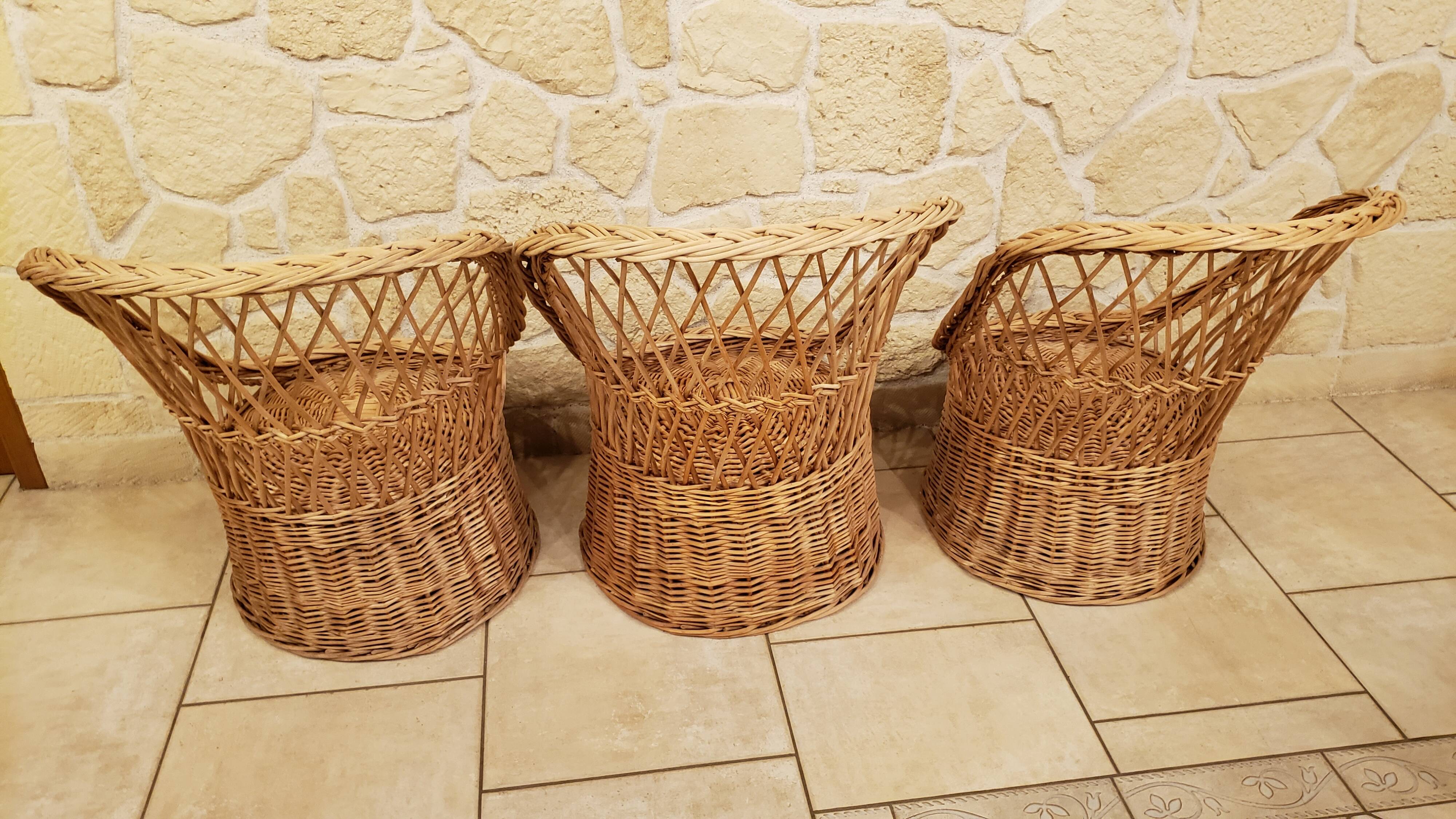 Salon enfant en rotin vintage